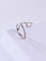 thumb 925 Sterling Silver High Carbon Diamond White Minimalist Band Ring 0
