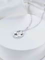 thumb 925 Sterling Silver Cubic Zirconia Irregular Trend Link Necklace 0