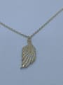 thumb 925 Sterling Silver Cubic Zirconia White Leaf Dainty Necklace 1