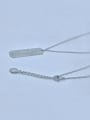 thumb 925 Sterling Silver Cubic Zirconia Rectangle Trend Initials Necklace 1