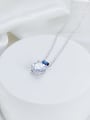 thumb 925 Sterling Silver Cubic Zirconia White Minimalist Link Necklace 0