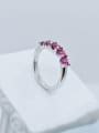 thumb 925 Sterling Silver Cubic Zirconia Round Trend Multistone Ring 0