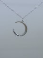 thumb 925 Sterling Silver Cubic Zirconia White Moon Dainty Necklace 4