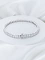 thumb 925 Sterling Silver Cubic Zirconia Square Trend Link Bracelet 0