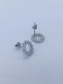 thumb 925 Sterling Silver Cubic Zirconia Round Dainty Stud Earring 3