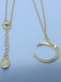 thumb 925 Sterling Silver Cubic Zirconia White Moon Dainty Necklace 0
