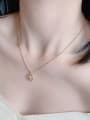 thumb Brass Cubic Zirconia Bowknot Minimalist Beaded Chain Necklace 1