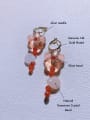 thumb Brass Glass Beads Flower Minimalist Handmade Huggie Earring 2