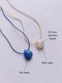 thumb N-CH-001 Brass Natural Stone Water Drop Minimalist Necklace 2