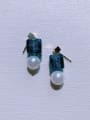 thumb Brass Natural  Gemstone Crystal Geometric Minimalist Handmade Beaded  Drop Earring 2