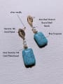 thumb Brass Turquoise Geometric Vintage  Handmade beaded Drop Earring 1