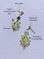 thumb Brass Glass beads Geometric  Handmade Beaded  Minimalist Drop Earring 3