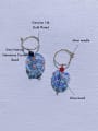 thumb Brass Glass beads Heart Minimalist Handmade Beaded  Huggie Earring 1