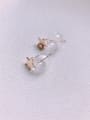thumb Brass Glass beads Ball Minimalist Drop Earring 2