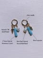 thumb ER-026 Brass Turquoise Geometric Vintage  Handmade Beaded  Huggie Earring 1