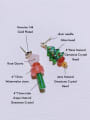 thumb Natural Gemstone Crystal Beads Handmade Asymmetrical Christmas Series Drop Earring 1