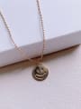 thumb Brass Smiley Minimalist Beads Chain Necklace 2