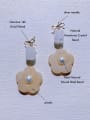 thumb Brass Natural  Gemstone Crystal Flower Minimalist Handmade Beaded Drop Earring 3