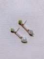 thumb Brass Imitation Pearl Heart Vintage Handmade Beaded Drop Earring 0