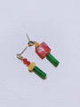 thumb Natural  Gemstone Crystal Beads Multi Color Geometric Christmas Series Drop Earring 0