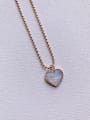 thumb Brass Shell Heart Minimalist  Beads Chain Necklace 0