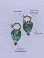 thumb Brass Glass beads Heart Minimalist  Handmade Beaded  Huggie Earring 1