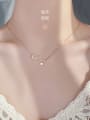 thumb 925 Sterling Silver Cubic Zirconia Gold Star Minimalist Link Necklace 3
