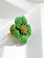 thumb Zinc Alloy Green Enamel Flower Minimalist Pins & Brooches 1