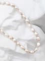 thumb 925 Sterling Silver Freshwater Pearl White Minimalist Beaded Necklace 2