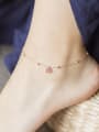 thumb Geometric Minimalist 925 Sterling Silver Crystal Pink Stone Anklet 1