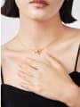 thumb Brass Freshwater Pearl White Butterfly Minimalist Link Necklace 3