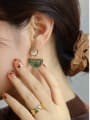 thumb Zinc Alloy Green Artisan Stud Earring 3