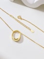 thumb 925 Sterling Silver Gold Oval Minimalist Link Necklace 2