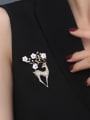 thumb Brass Cubic Zirconia White Deer Dainty Pins & Brooches 3
