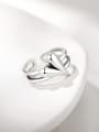 thumb 925 Sterling Silver Silver Heart Minimalist Band Ring 1
