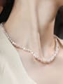 thumb 925 Sterling Silver Freshwater Pearl White Irregular Minimalist Beaded Necklace 3