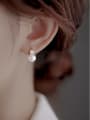 thumb Brass Freshwater Pearl White Round Minimalist Stud Earring 3