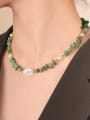 thumb Brass Freshwater Pearl White Artisan Beaded Necklace 2