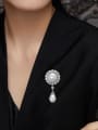 thumb Brass Freshwater Pearl White Round Minimalist Pins & Brooches 3