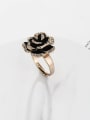 thumb Alloy Rhinestone Flower Minimalist Band Ring 2