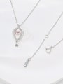 thumb 925 Sterling Silver Cubic Zirconia Pink Minimalist Link Necklace 2