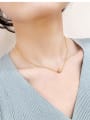 thumb 925 Sterling Silver Gold Round Minimalist Link Necklace 3