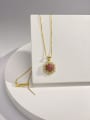 thumb Brass Natural Stone Multi Color Stone Flower Minimalist Cuban Necklace 2