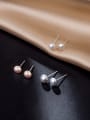 thumb 925 Sterling Silver Freshwater Pearl Round Minimalist Stud Earring 0
