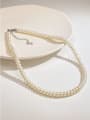 thumb 925 Sterling Silver Freshwater Pearl White Minimalist Beaded Necklace 1