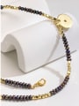 thumb Brass Cubic Zirconia Gold Evil Eye Dainty Beaded Necklace 1