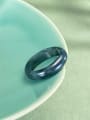 thumb Stone Jade Green Geometric Minimalist Band Ring 0