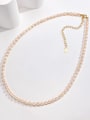 thumb 925 Sterling Silver Freshwater Pearl Orange Minimalist Beaded Necklace 1