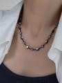 thumb 925 Sterling Silver Shell Black Animal Dainty Beaded Necklace 3