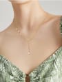 thumb 925 Sterling Silver Cubic Zirconia White Bowknot Dainty Lariat Necklace 2